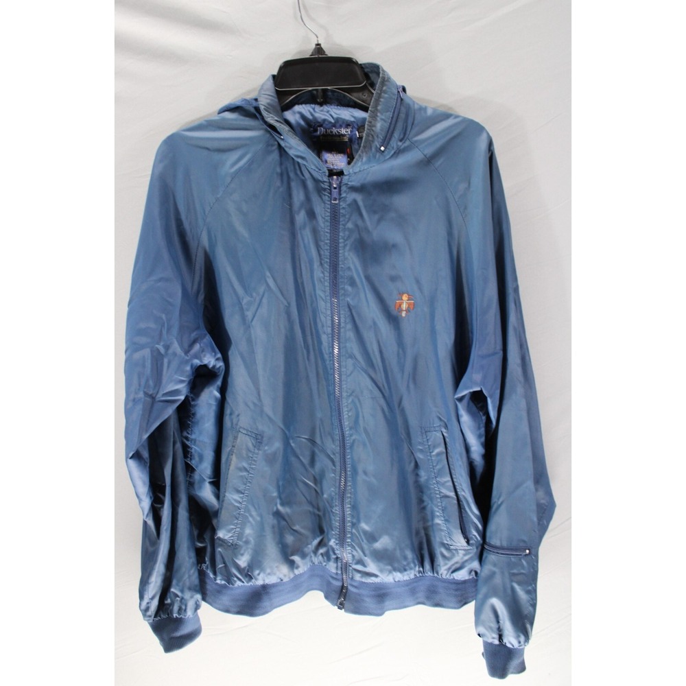 Vintage Duckster Progroup Rain Jacket Style 570 With Storeaway Hood Size Large